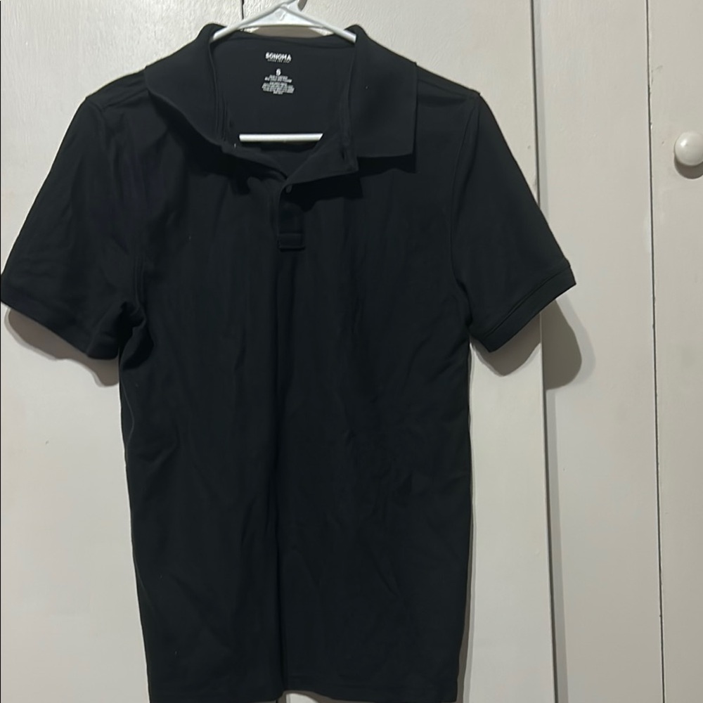 Kappa Black Polo Shirt with Textured Cotton Blend